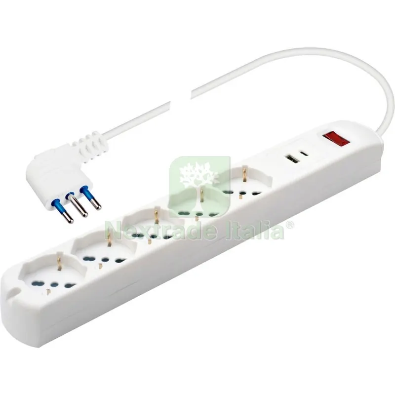 Polypool PP2536 Multipresa 5 Prese SCHUKO+2 USB A-C — Interruttori e prese — rif. FERX.500328 Polypool PP2536 Multipresa 5 Prese SCHUKO+2 USB A-C — Interruttori e prese — rif. FERX.500328
