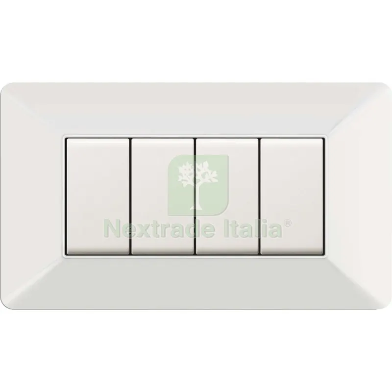 PLACCA EASY MOD. MATIX BIANCA 4P — Interruttori e prese — rif. FERX.500560