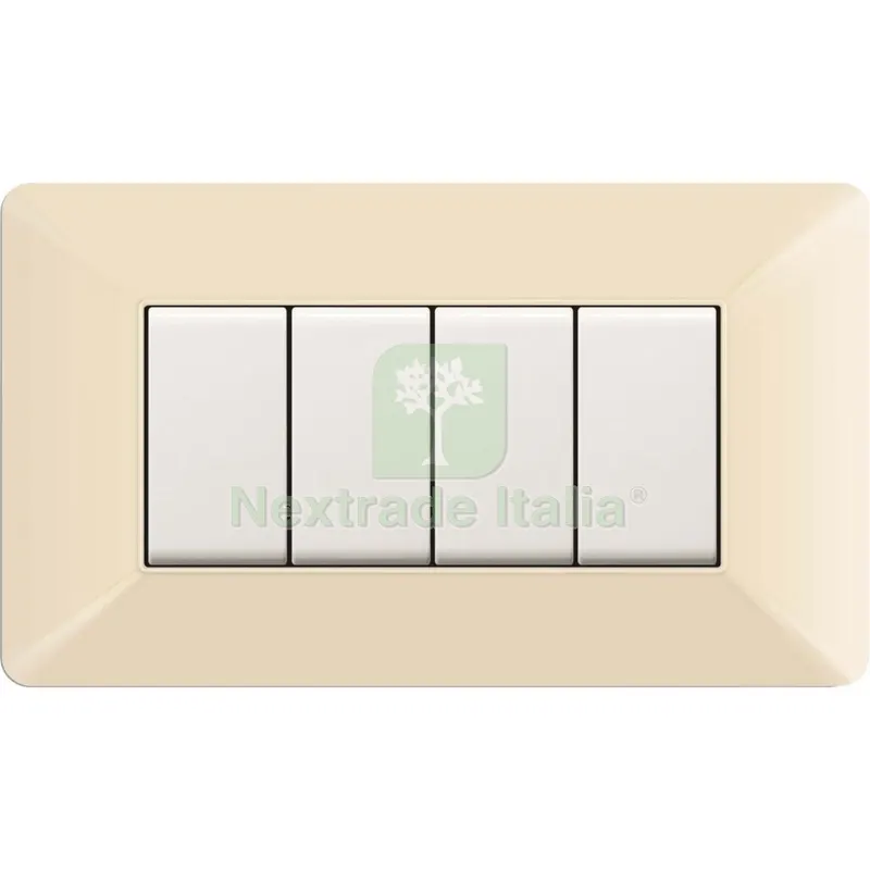 PLACCA EASY MOD. MATIX AVORIO 4P — Interruttori e prese — rif. FERX.500562