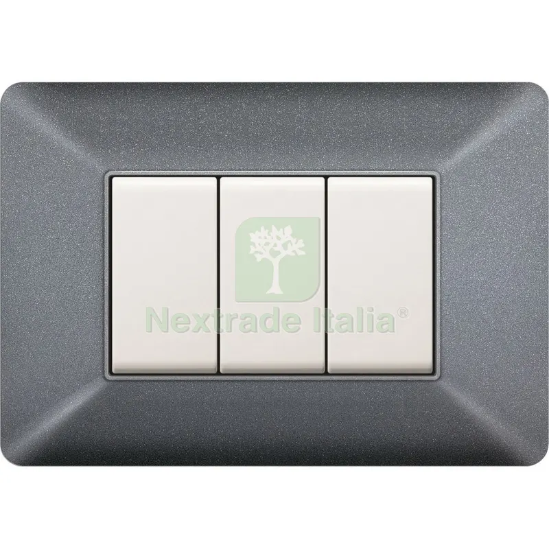10PZ PLACCA EASY MOD. MATIX GRIGIO CHIARO 3 POSTI — Interruttori e prese — rif. FERX.500565 10PZ PLACCA EASY MOD. MATIX GRIGIO CHIARO 3 POSTI — Interruttori e prese — rif. FERX.500565