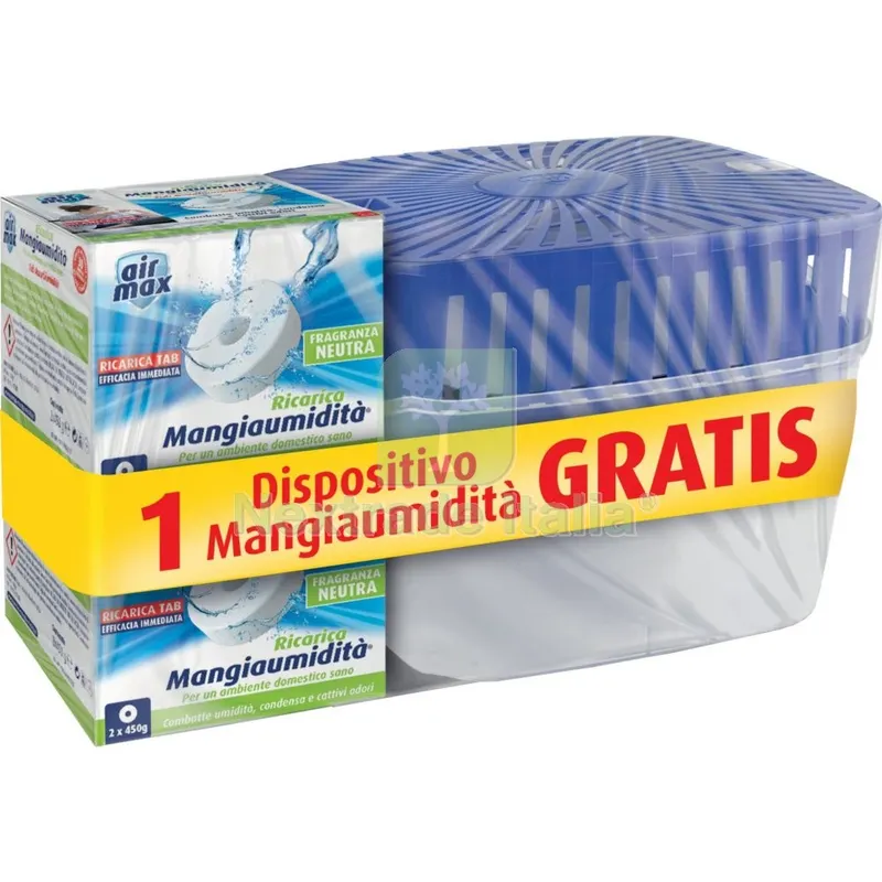 4PZ Airmax Assorbiumidita Ricarica TAB PZ.4X450+KIT Omaggio — Casalinghi e organizzazione — rif. FERX.500617 4PZ Airmax Assorbiumidita Ricarica TAB PZ.4X450+KIT Omaggio — Casalinghi e organizzazione — rif. FERX.500617