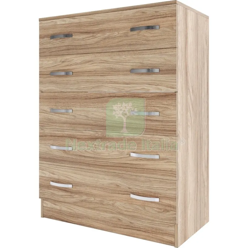 Kit Cassettiera 5 Cassetti 111X80X45 CM Rovere Barly K021 — Arredo — rif. FERX.500626