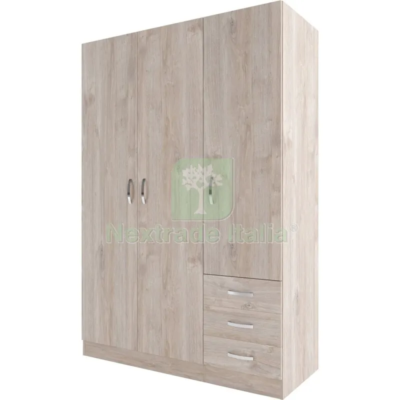 Kit Armadio 3 Ante +3 Cassetti 195,5X134X55 CM Rovere Vintage K360 — Arredo — rif. FERX.500628 Kit Armadio 3 Ante +3 Cassetti 195,5X134X55 CM Rovere Vintage K360 — Arredo — rif. FERX.500628