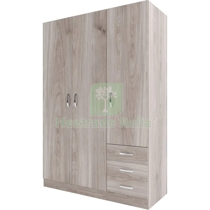 Kit Armadio 3 Ante +3 Cassetti 195,5X134X55 CM Rovere Grigio K357 — Arredo — rif. FERX.500633 Kit Armadio 3 Ante +3 Cassetti 195,5X134X55 CM Rovere Grigio K357 — Arredo — rif. FERX.500633