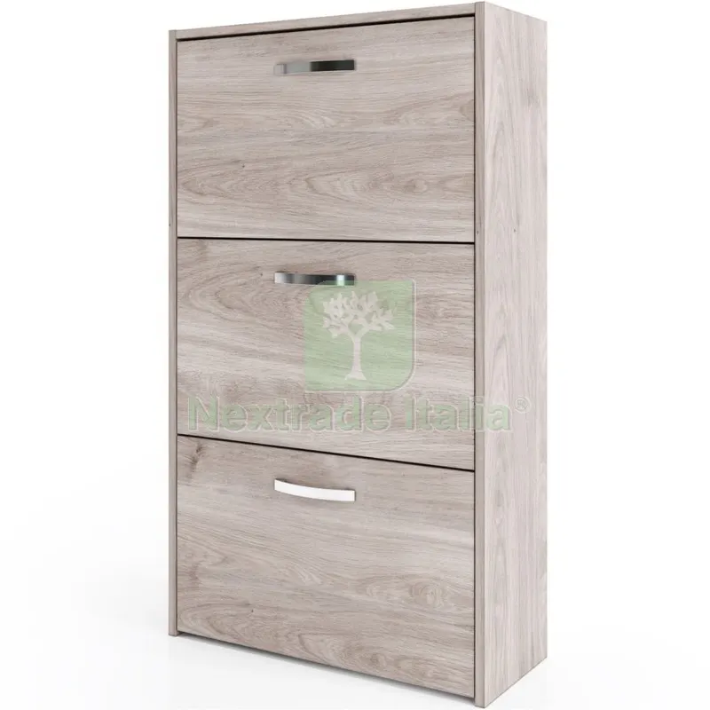 Kit Scarpiera 3 Ante Doppia Profondita' 60X102X25 CM Rovere Grigio K357 — Arredo — rif. FERX.500652