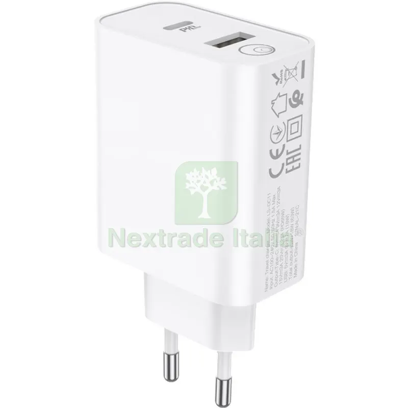 Caricatore Rapido 65W con Doppio Ingresso USB+TYPE C — Caricabatterie e alimentatori — rif. FERX.500733 Caricatore Rapido 65W con Doppio Ingresso USB+TYPE C — Caricabatterie e alimentatori — rif. FERX.500733