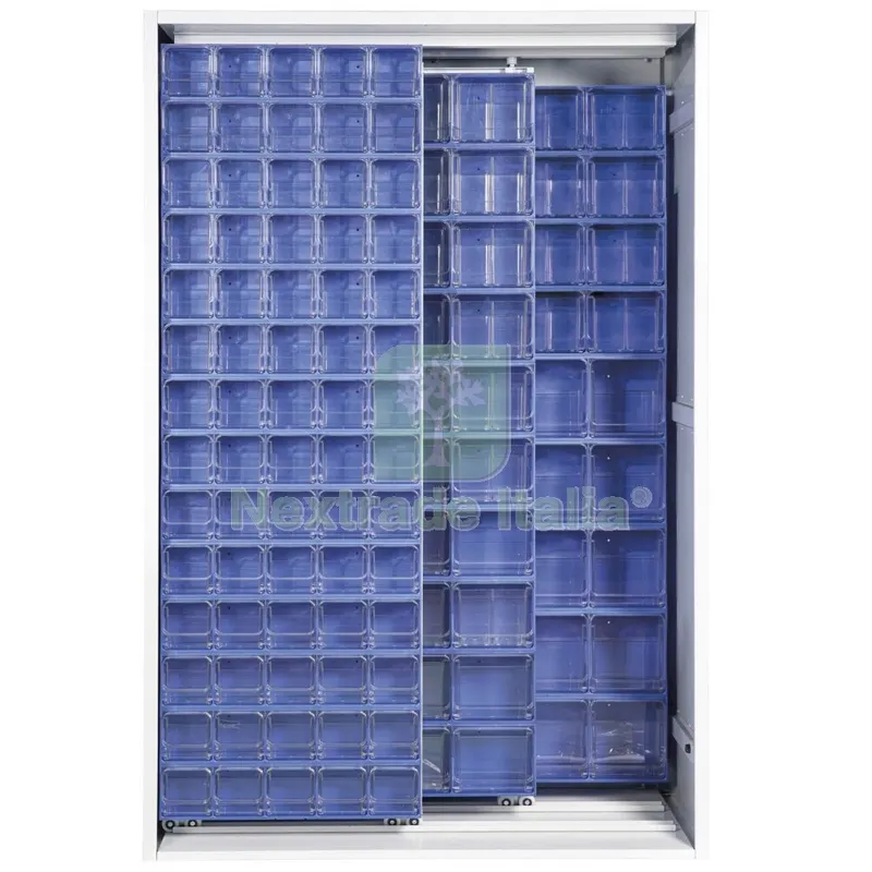 Armadio 2 Pannelli Scorrevoli Cristal BOX154 Cassetti Blu — Arredo — rif. FERX.500776 Armadio 2 Pannelli Scorrevoli Cristal BOX154 Cassetti Blu — Arredo — rif. FERX.500776