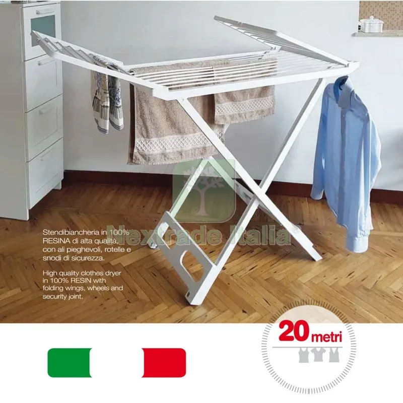Stendibiancheria a Cavalletto in Resina Bianco — Stendibiancheria e bucato — rif. FERX.500870 Stendibiancheria a Cavalletto in Resina Bianco — Stendibiancheria e bucato — rif. FERX.500870