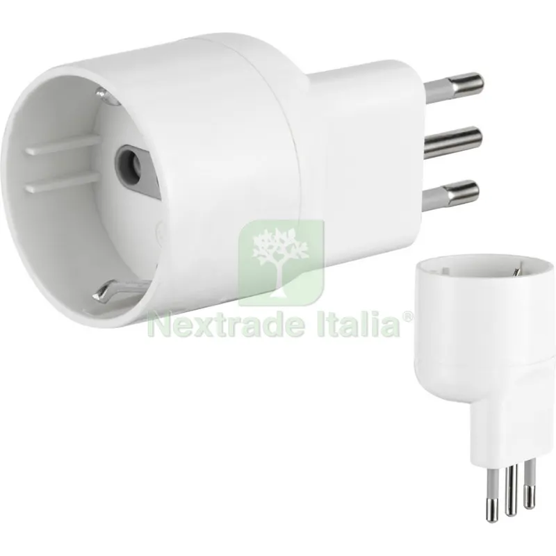 25PZ ADATTATORE SCHUKO DISASSATO SALVASPAZIO 10A BIANCO FIG.16 — Interruttori e prese — rif. FERX.500882