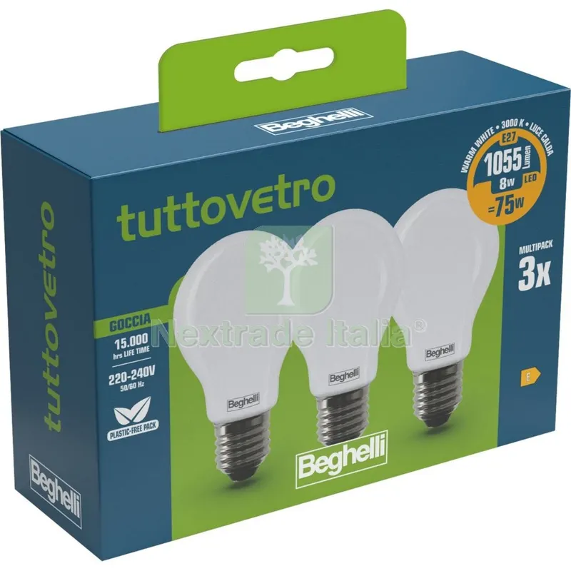 10CF Beghelli LED 58050 Goccia E27 W8 CA3000K Set 3 — Illuminazione — rif. FERX.500917
