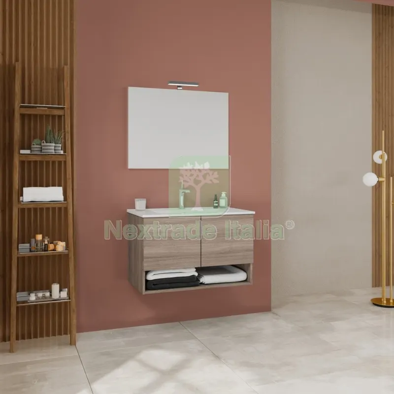 Mobile Bagno Oslo CM. 80 Sospeso Rovere Fumo — Accessori bagno — rif. FERX.500949 Mobile Bagno Oslo CM. 80 Sospeso Rovere Fumo — Accessori bagno — rif. FERX.500949