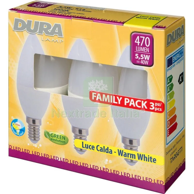 10PZ LED Set 3 Oliva W5,5E14 LUMEN470-3000K Calda — Illuminazione — rif. FERX.500990 10PZ LED Set 3 Oliva W5,5E14 LUMEN470-3000K Calda — Illuminazione — rif. FERX.500990