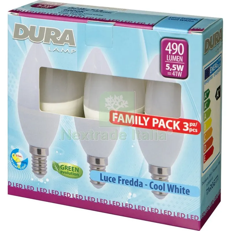 10PZ LED Set 3 Oliva W5,5E14 LUMEN480-6500K Fredda — Illuminazione — rif. FERX.500991 10PZ LED Set 3 Oliva W5,5E14 LUMEN480-6500K Fredda — Illuminazione — rif. FERX.500991