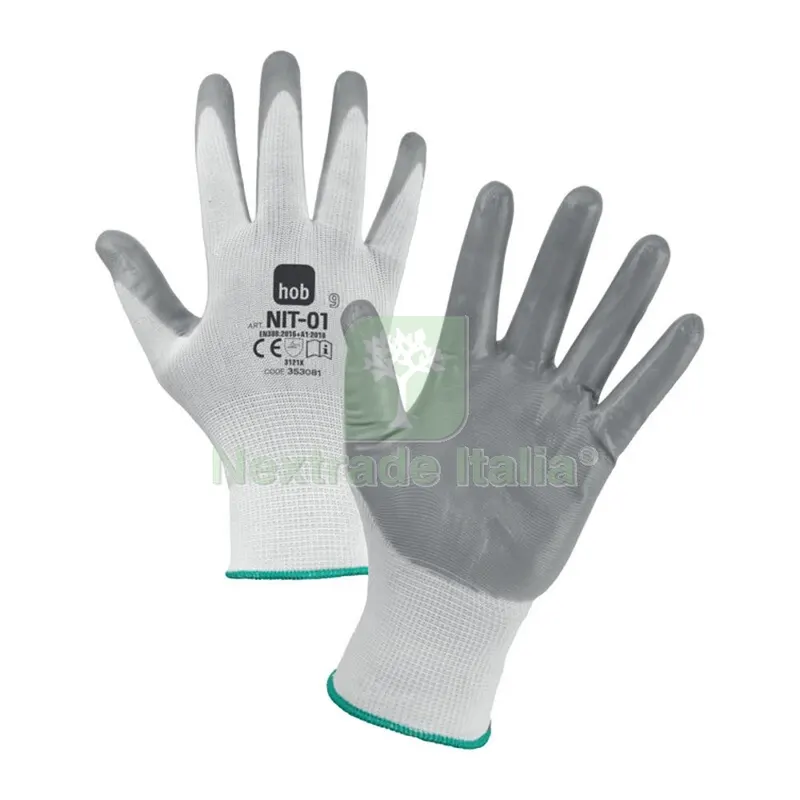 12PAIA Guanti HOB Poliestere/Nitrile NBR 13ECO TG. 8 — Guanti da lavoro — rif. FERX.501195 12PAIA Guanti HOB Poliestere/Nitrile NBR 13ECO TG. 8 — Guanti da lavoro — rif. FERX.501195
