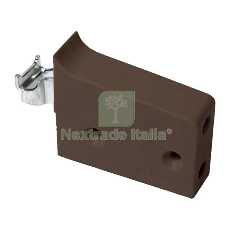 40PZ ATTACCAGLIA UNIVERS.PER BARRA PORTAPENSILI MARRONE — Ferramenta per legno e mobili — rif. FERX.501215