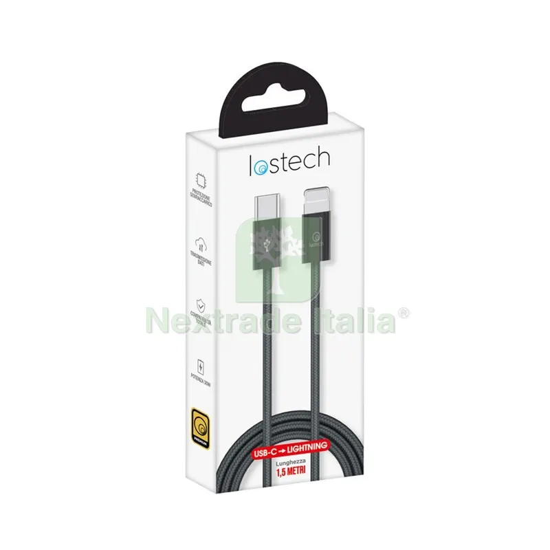 Cavo USB C / Lightning 1.5M Nero 30W — Cavi e fili — rif. FERX.501255