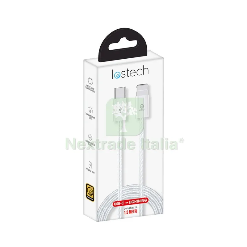 Cavo USB C / Lightning 1.5M Bianco 30W — Cavi e fili — rif. FERX.501256