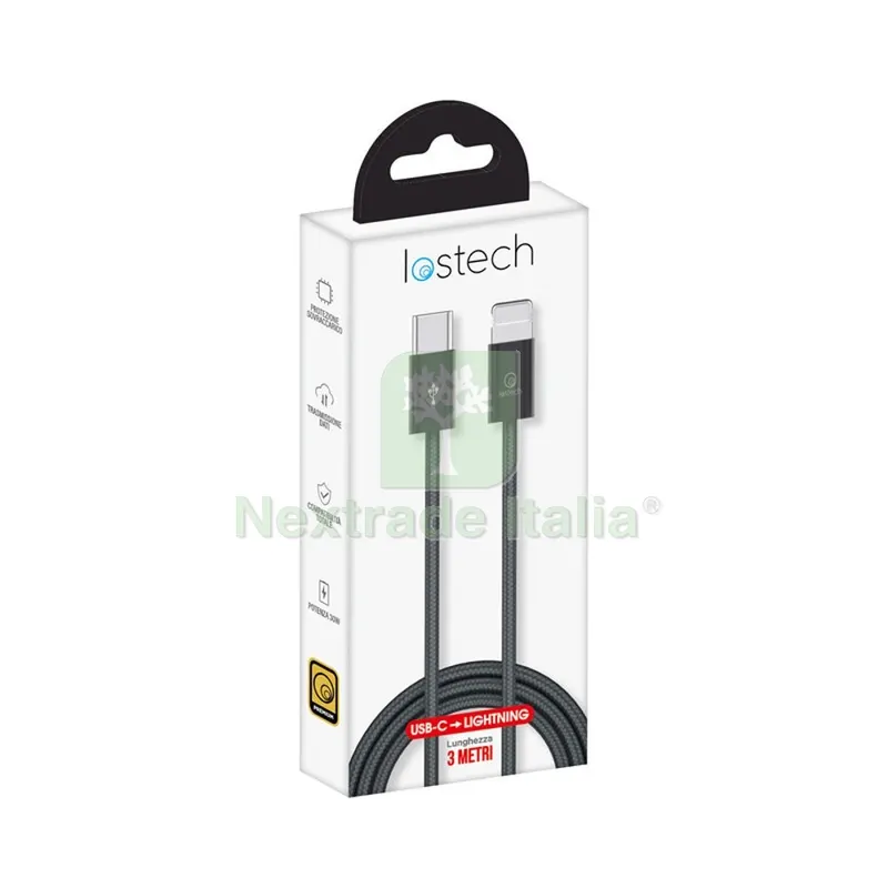 Cavo USB C / Lightning 3M Nero 30W — Cavi e fili — rif. FERX.501259