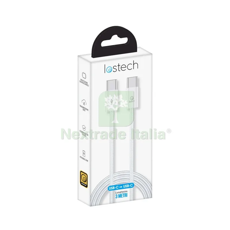 Cavo USB C / USB C 3M Bianco 60W — Cavi e fili — rif. FERX.501262