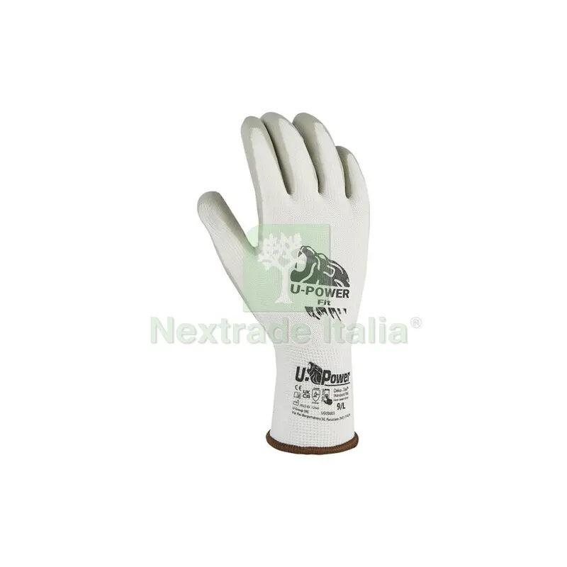 12PAIA U-POWER GUANTI FIT BIANCO GRIGIO TAGLIA 8 — Guanti da lavoro — rif. FERX.501510