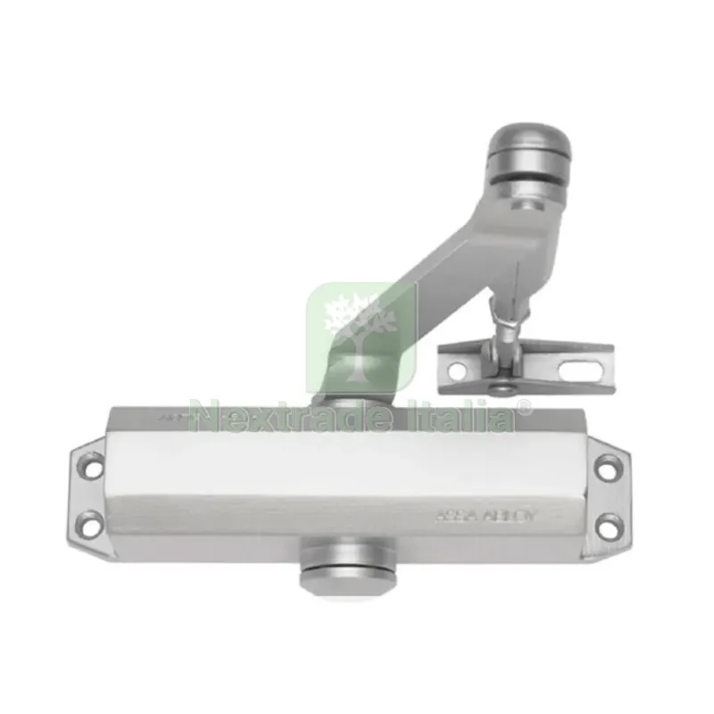 CHIUDIPORTA DC110 CERTIFICATO CON FERMO ARGENTO — Ferramenta porte e finestre — rif. FERX.501538