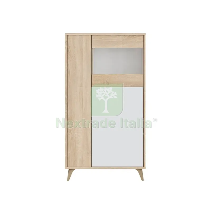 Kit Mobile con Vetrina 77X33XH142 CM Rovere Bianco — Arredo — rif. FERX.502300 Kit Mobile con Vetrina 77X33XH142 CM Rovere Bianco — Arredo — rif. FERX.502300