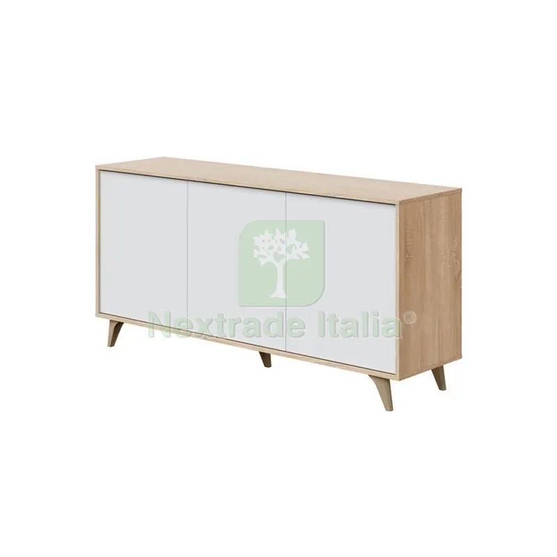Kit Credenza 3 Ante 154X40X75H Rovere Bianco — Arredo — rif. FERX.502301