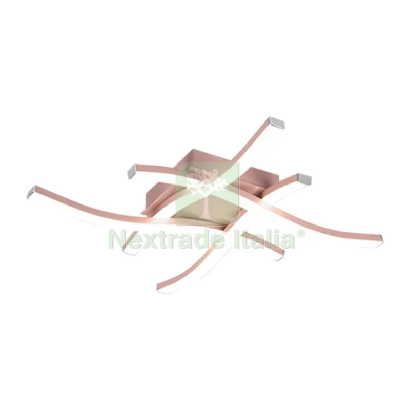Plafoniera LED Route Oro Rosa 4 Luci 20W 4000K — Illuminazione — rif. FERX.502387
