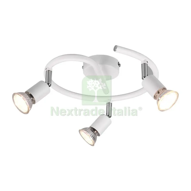 Plafoniera Paris 3 Luci GU10 Bianco D. 28 — Illuminazione — rif. FERX.502407 Plafoniera Paris 3 Luci GU10 Bianco D. 28 — Illuminazione — rif. FERX.502407