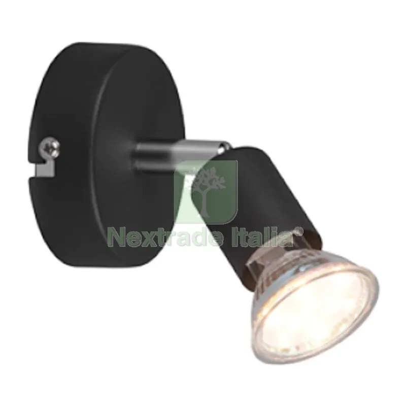 Faretto da Parete Paris 1 Luce GU10 Nero — Illuminazione — rif. FERX.502408