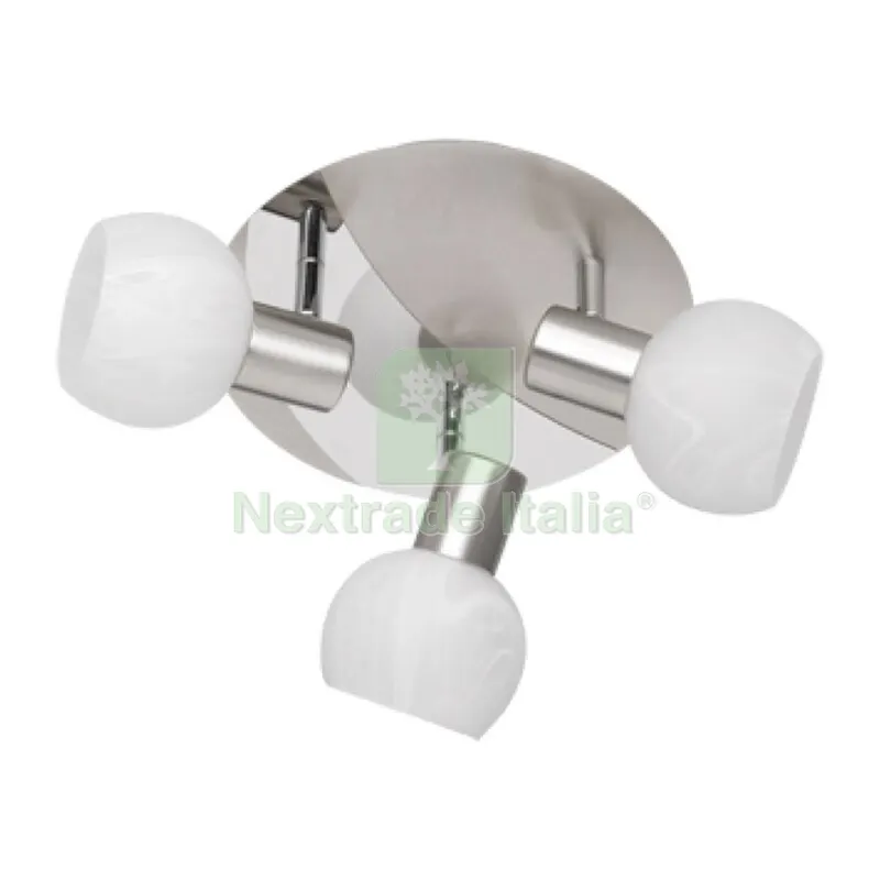 PLAFONIERA ANTIBES 3 LUCI E14 ACCIAIO VETRO D 22 CM — Illuminazione — rif. FERX.502419