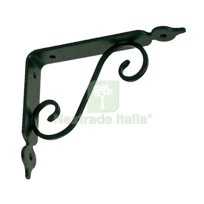 10PZ Reggimensola Ferro Battuto 300X250 MM Nero Satinato — Ferramenta per legno e mobili — rif. FERX.502439 10PZ Reggimensola Ferro Battuto 300X250 MM Nero Satinato — Ferramenta per legno e mobili — rif. FERX.502439