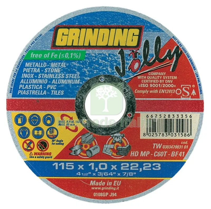 50PZ Grinding Minidisco Jolly Universale Diametro 115X1,0 — Punte, frese e dischi — rif. FERX.50252 50PZ Grinding Minidisco Jolly Universale Diametro 115X1,0 — Punte, frese e dischi — rif. FERX.50252
