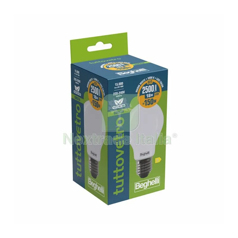 10PZ Beghelli LED TV 58114 Goccia E27 W18 Calda 3000K — Illuminazione — rif. FERX.502647