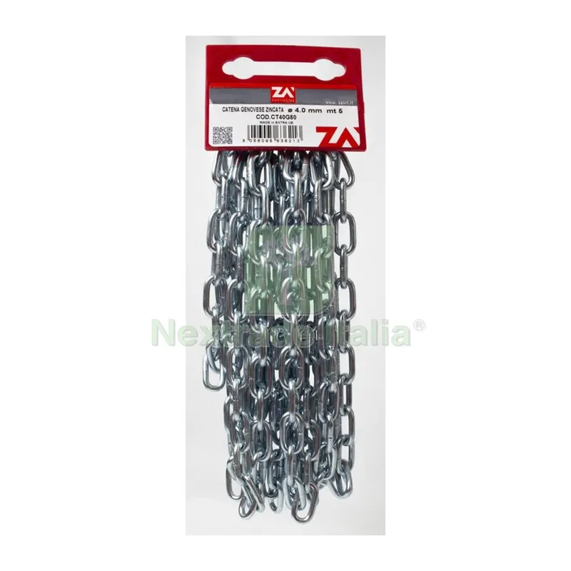 Catena Genovese Zincata Pretagliata 4 MM N 19 (5 M) — Ferramenta per legno e mobili — rif. FERX.503172
