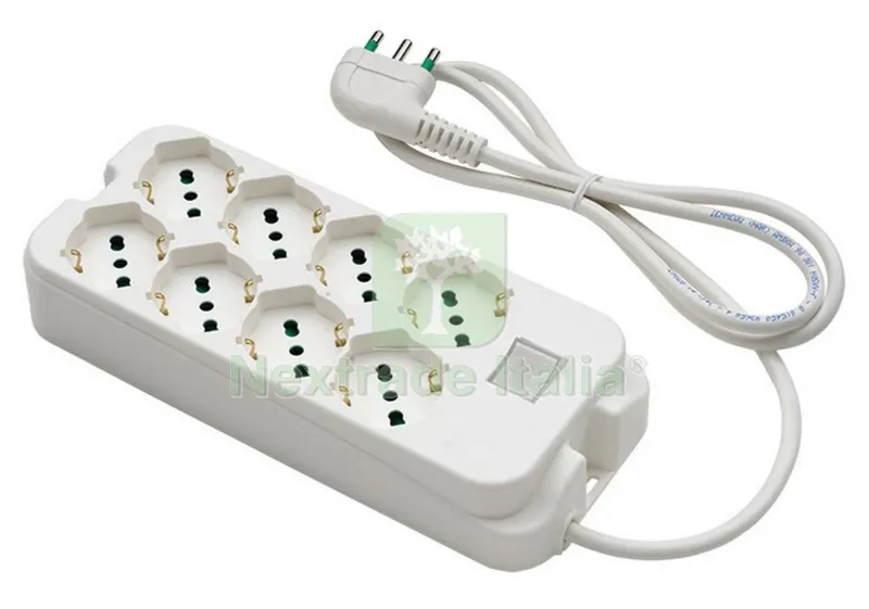 FME ART. 40.440 Multipresa 8 Prese BIPASSO/SCUKO+INTERRUTTORE Luminoso — Interruttori e prese — rif. FERX.50334