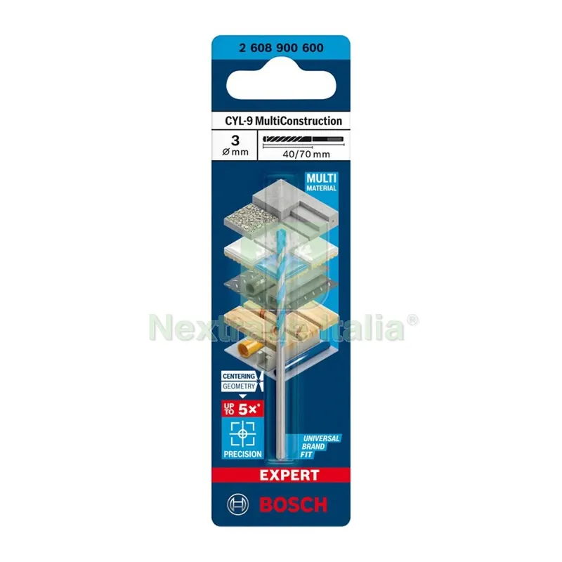 5PZ BOSCH-A PUNTA MULTICONSTRUCTION CYL-9 3X40/70 MM — Punte, frese e dischi — rif. FERX.503364 5PZ BOSCH-A PUNTA MULTICONSTRUCTION CYL-9 3X40/70 MM — Punte, frese e dischi — rif. FERX.503364