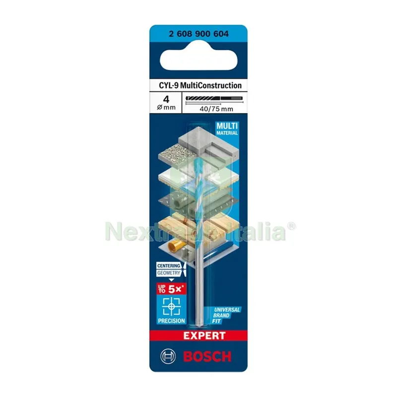 5PZ Bosch-A Punta Multiconstruction CYL-9 4X40/75 MM — Punte, frese e dischi — rif. FERX.503365 5PZ Bosch-A Punta Multiconstruction CYL-9 4X40/75 MM — Punte, frese e dischi — rif. FERX.503365