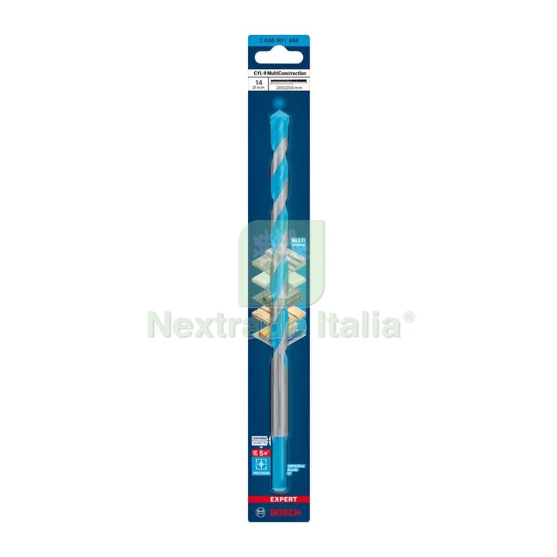 BOSCH-A PUNTA MULTICONSTRUCTION CYL-9 14X200/250 MM — Punte, frese e dischi — rif. FERX.503381 BOSCH-A PUNTA MULTICONSTRUCTION CYL-9 14X200/250 MM — Punte, frese e dischi — rif. FERX.503381