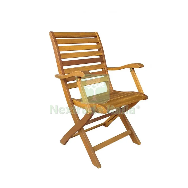 2PZ Sedia Legno Pieghevole con Braccioli CM 56X60X90 — Arredo — rif. FERX.503544 2PZ Sedia Legno Pieghevole con Braccioli CM 56X60X90 — Arredo — rif. FERX.503544