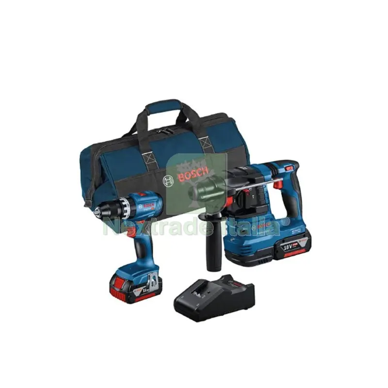 Bosch-B Kit 18V TRAPANO+TASSELLATORE +3 BATT.4,0AH+CARICABATTERIE — Batterie e caricabatterie — rif. FERX.503650 Bosch-B Kit 18V TRAPANO+TASSELLATORE +3 BATT.4,0AH+CARICABATTERIE — Batterie e caricabatterie — rif. FERX.503650