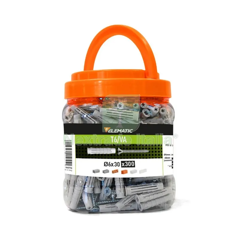 ELEMATIC BARATTOLO 300 TASSELLI T6 DIAM.6 CON VITE — Tasselli e ancoraggi — rif. FERX.503706