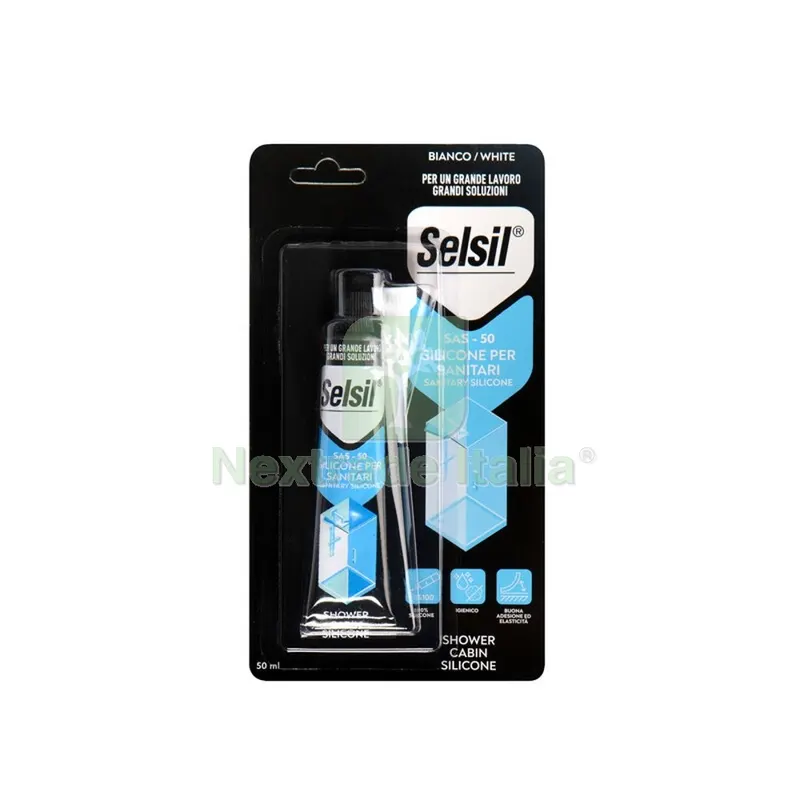 12PZ Selsil Silicone Acetico per Sanitari Bianco 50 ML — Adesivi e sigillanti — rif. FERX.503800 12PZ Selsil Silicone Acetico per Sanitari Bianco 50 ML — Adesivi e sigillanti — rif. FERX.503800