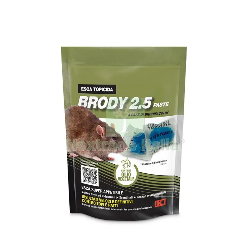 ESCA TOPICIDA FRESCA BRODY 2.5 150 G BLU CON OLIO — Disinfestazione e controllo nocivi — rif. FERX.504245 ESCA TOPICIDA FRESCA BRODY 2.5 150 G BLU CON OLIO — Disinfestazione e controllo nocivi — rif. FERX.504245