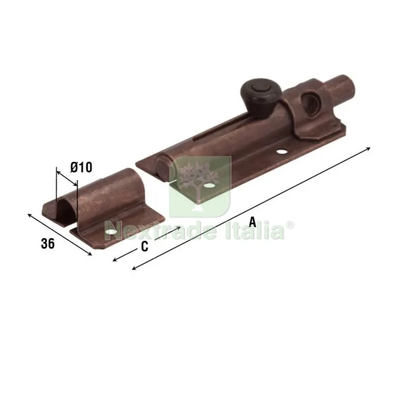 10PZ Catenaccio Portalucchetto 248 Bronz 105 MM — Lucchetti e catene — rif. FERX.504260