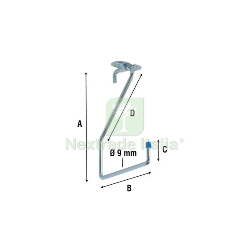 10PZ Gancio Zincato 4100 a Forma L da Soffitto 150 MM — Viti — rif. FERX.504263 10PZ Gancio Zincato 4100 a Forma L da Soffitto 150 MM — Viti — rif. FERX.504263