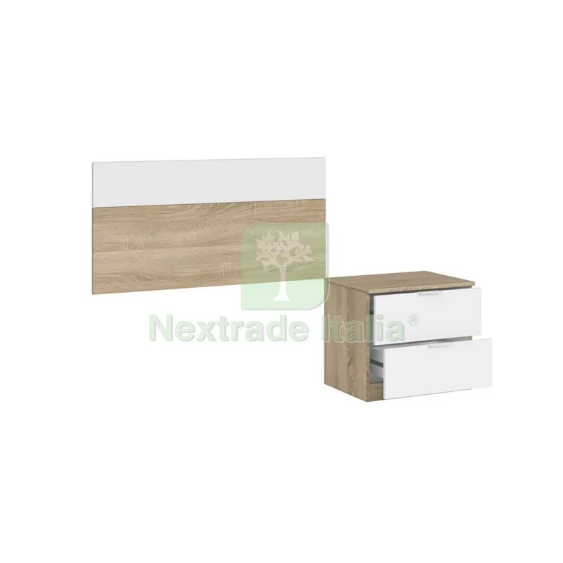 Kit Testiera Letto Sing + Comodino Bian Artik ROV — Arredo — rif. FERX.504459