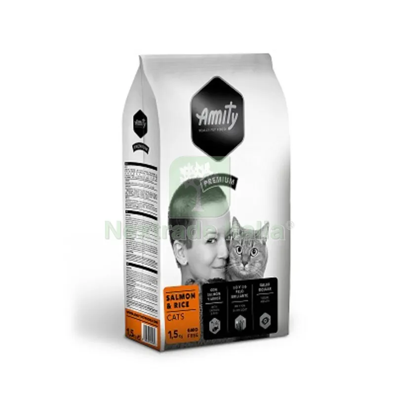 8PZ Cibo Gatto Amity 1,5 KG Adult Salmon Rice — Gatti — rif. FERX.504613 8PZ Cibo Gatto Amity 1,5 KG Adult Salmon Rice — Gatti — rif. FERX.504613