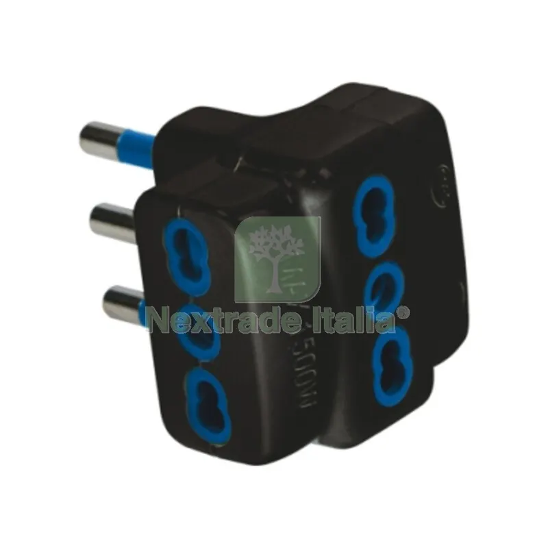 50PZ FME 82.631 Adattatore Triplo 16A 2P+T Garanti NER — Interruttori e prese — rif. FERX.504751