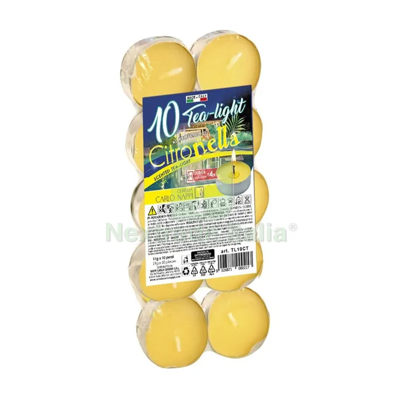 24CF Tealight Citronella 3,6X1,7 CM Pezzi 10 — Tempo libero outdoor — rif. FERX.504912
